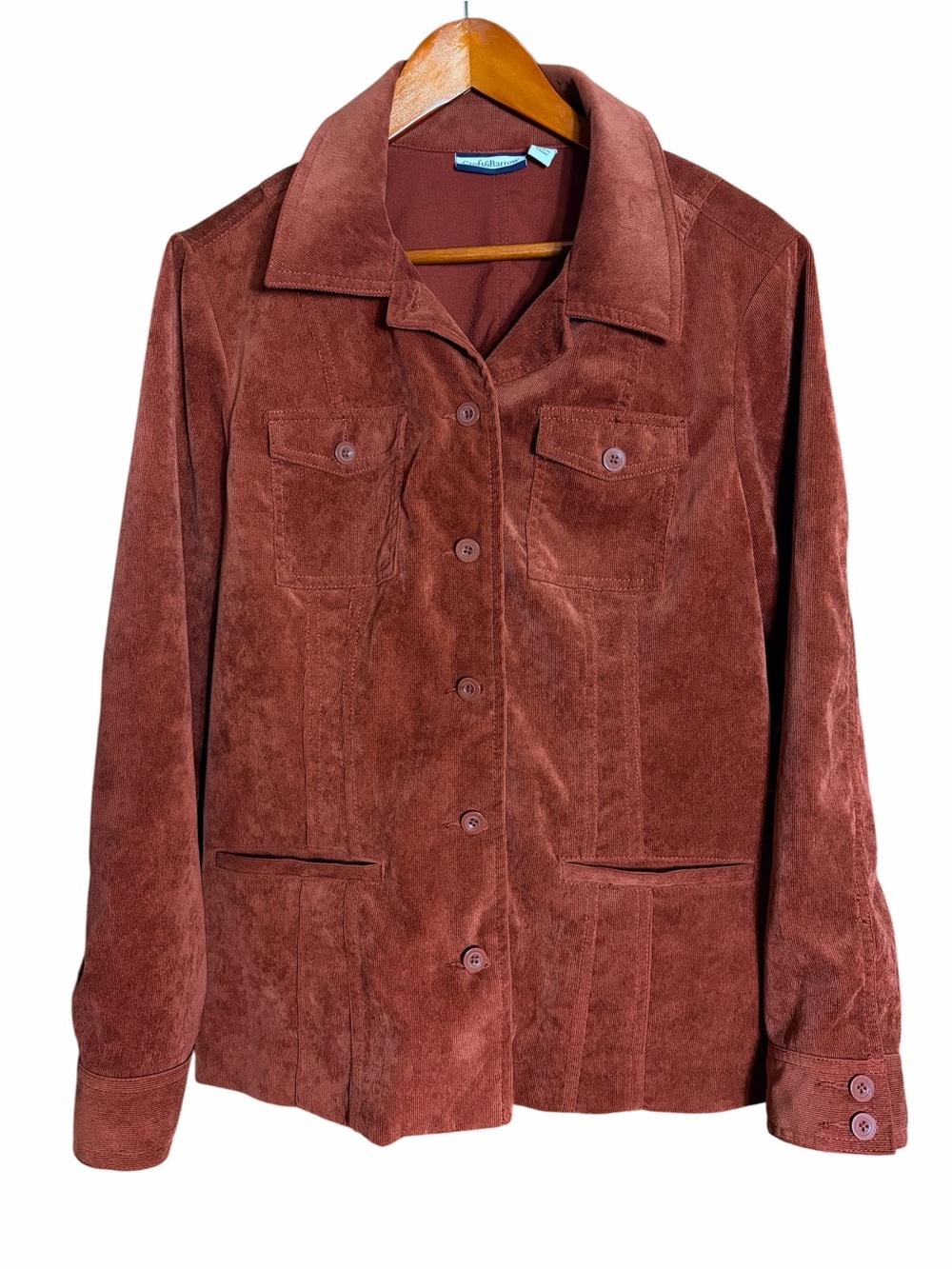 Corduroy Jacket Blazer Autumn Burnt Orange Rust Terracotta
